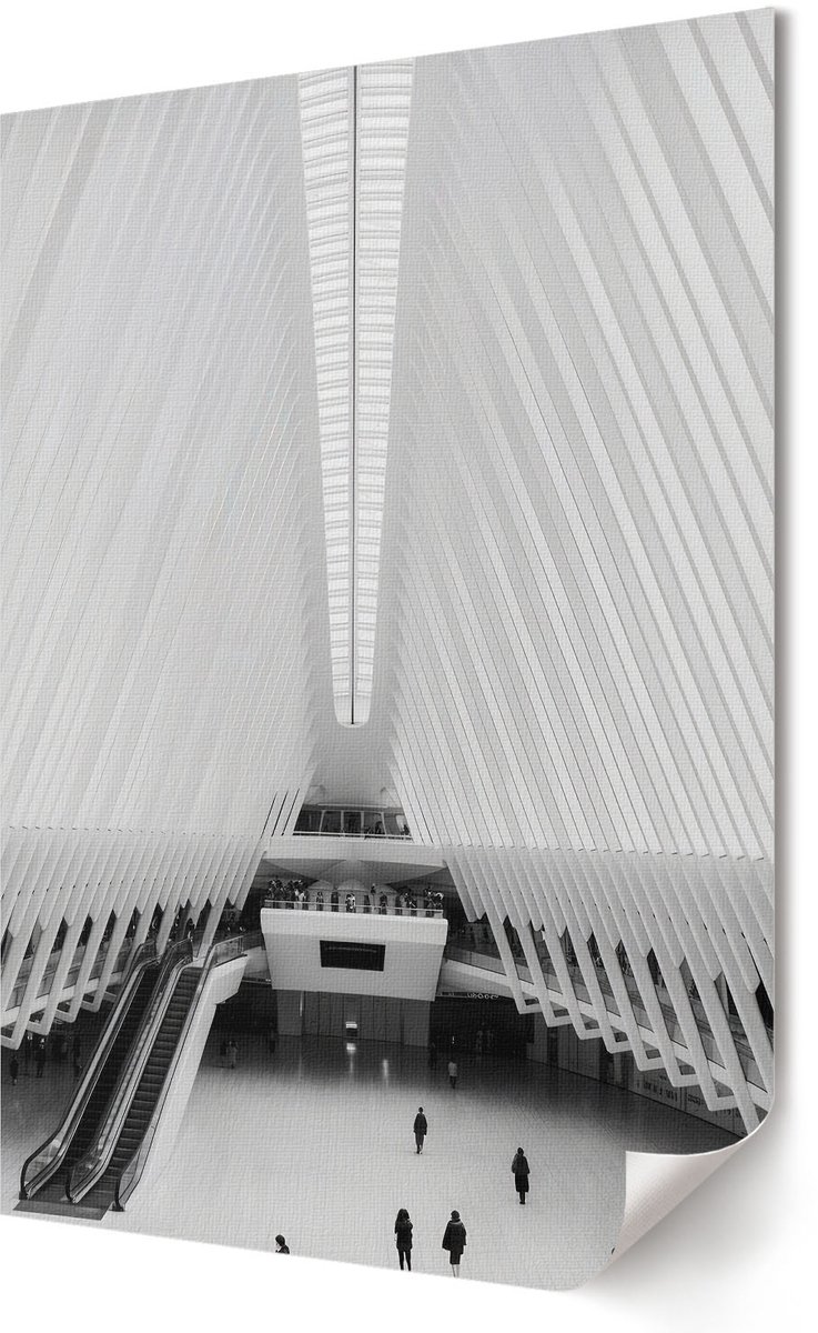 Coloray Polycanvas Wandposter - Futuristische Architectuur, Fotografie - 594 x 840 - Wit Poster - Rechthoek - Interieurdecoratie - Kantoor - Modern