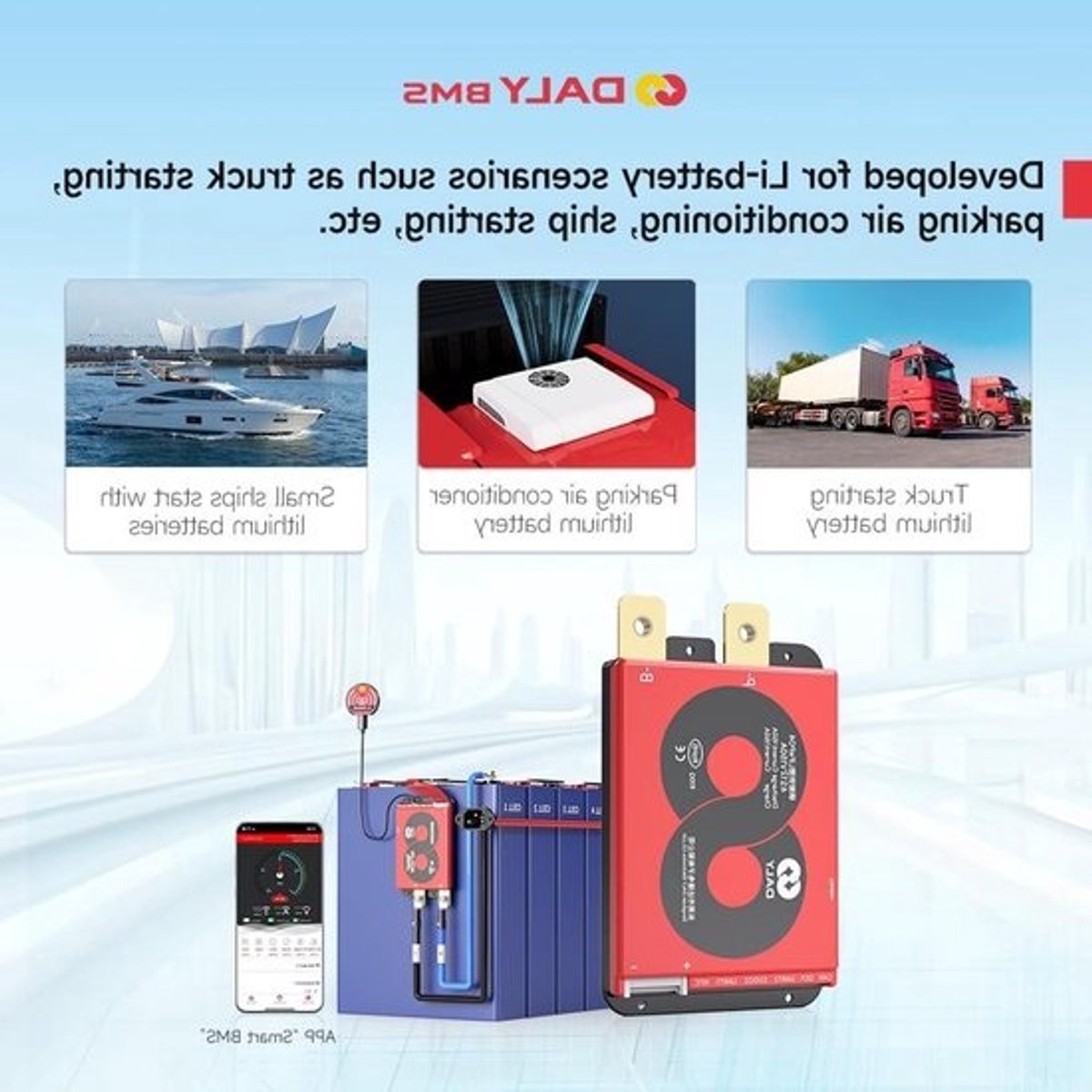 Start BMS met Verwarming - Lithium Batterij Module - Vrachtwagen Starten - Geforceerde Start Knop - 150A - Zwart