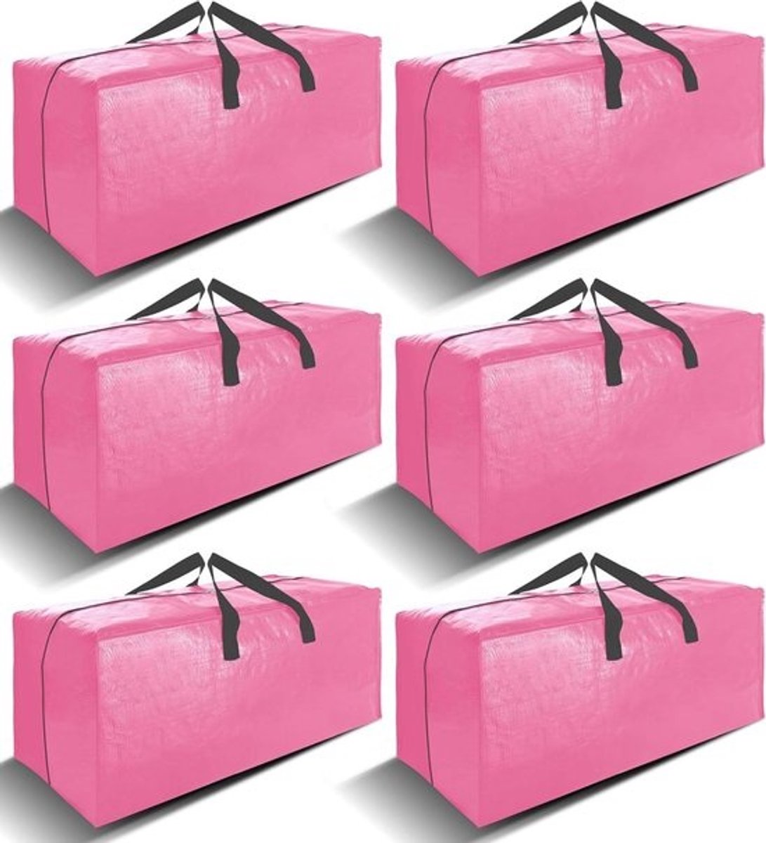 Verhuistassen - Opbergzakken - Spullen Opbergen - Versterkte Ritsen - 86 liter - Roze