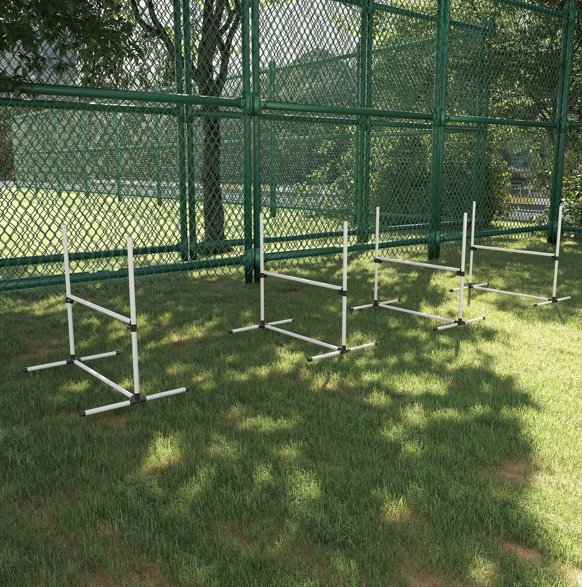 MODFU-Honden Agility-Horde-Slalom-Wit-99 X 65 X 94 Cm