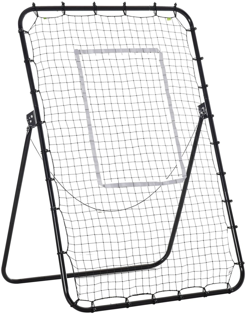 REDOM - Voetbal rebounder - Opvouwbaar - Verstelbare hoeken - Trainen van schieten, passen, vangen en werpen - Buiten - IJzer - Zwart - 123 x 73 x 178,5 cm