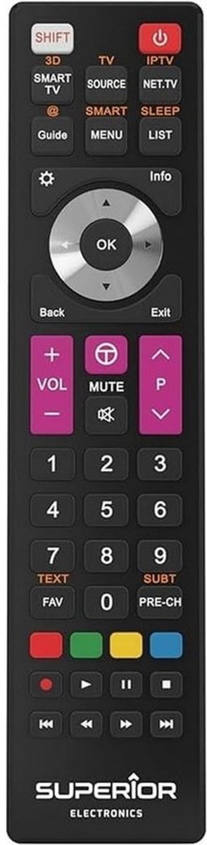 TV Afstandsbediening - Universele Controller - TV Bediening - Direct Klaar Voor Gebruik - 10-15 Meter - Zwart