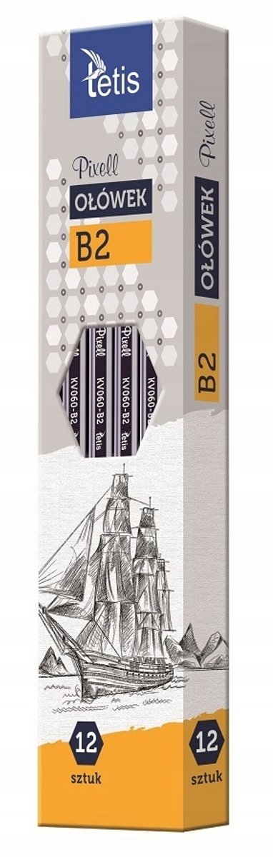 Houten Potlodenset 2B, 12 stuks