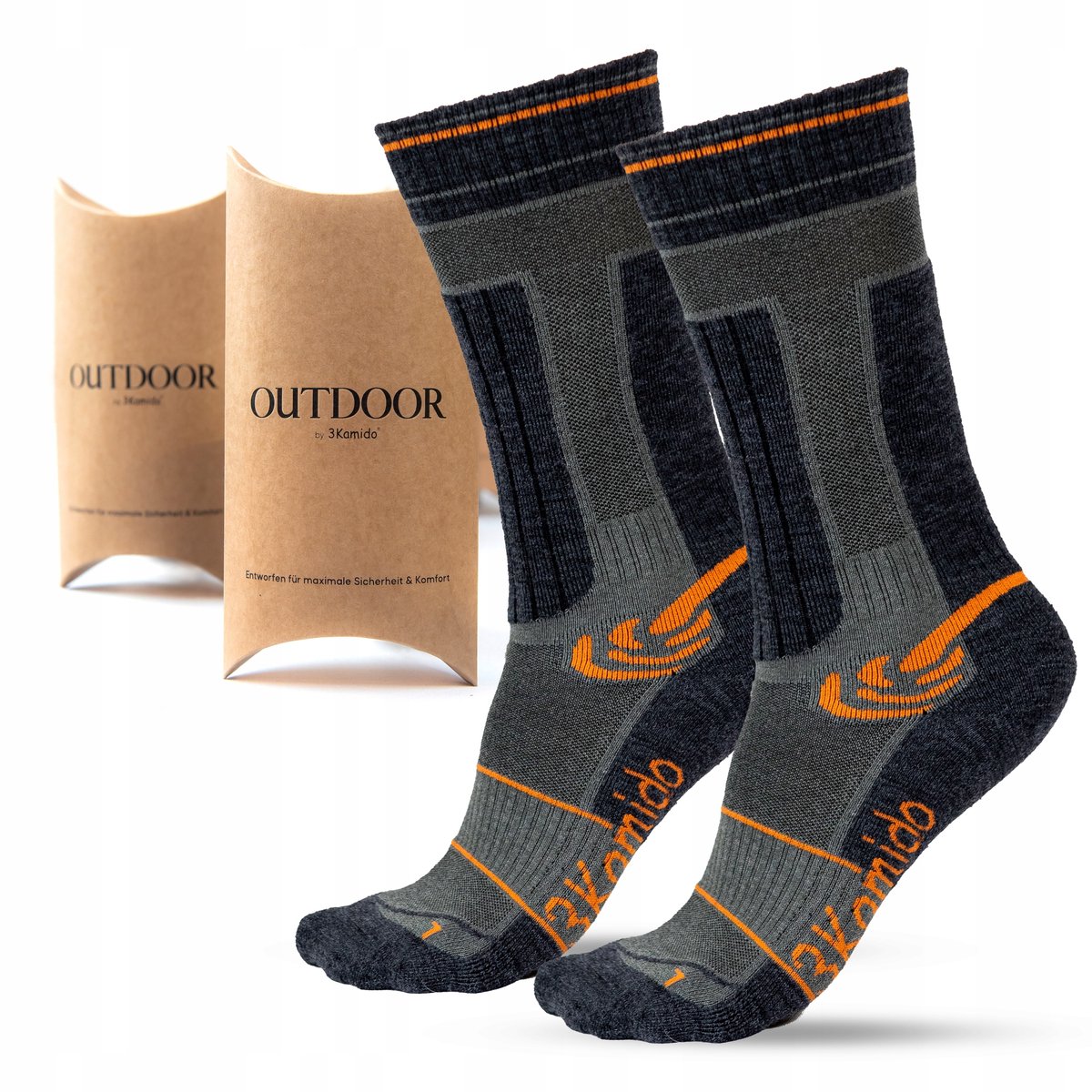3Kamido® Merino Wollen Sokken Cadeauverpakking Oranje