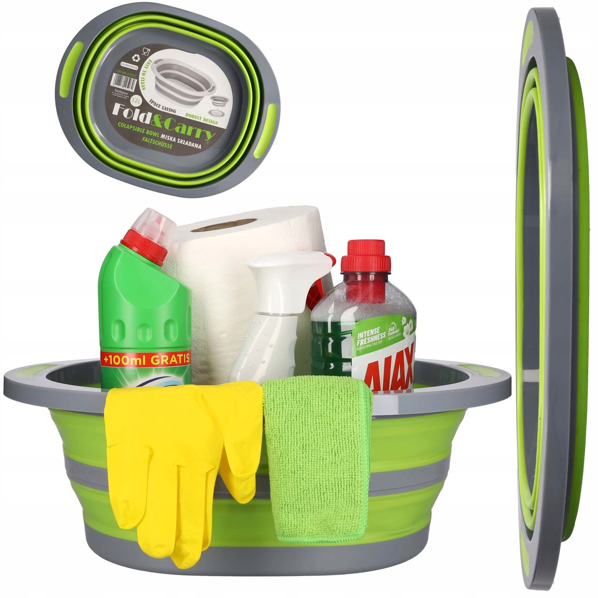 Opvouwbare Siliconen Wasbak 12L - Ideaal voor Camping en Thuis