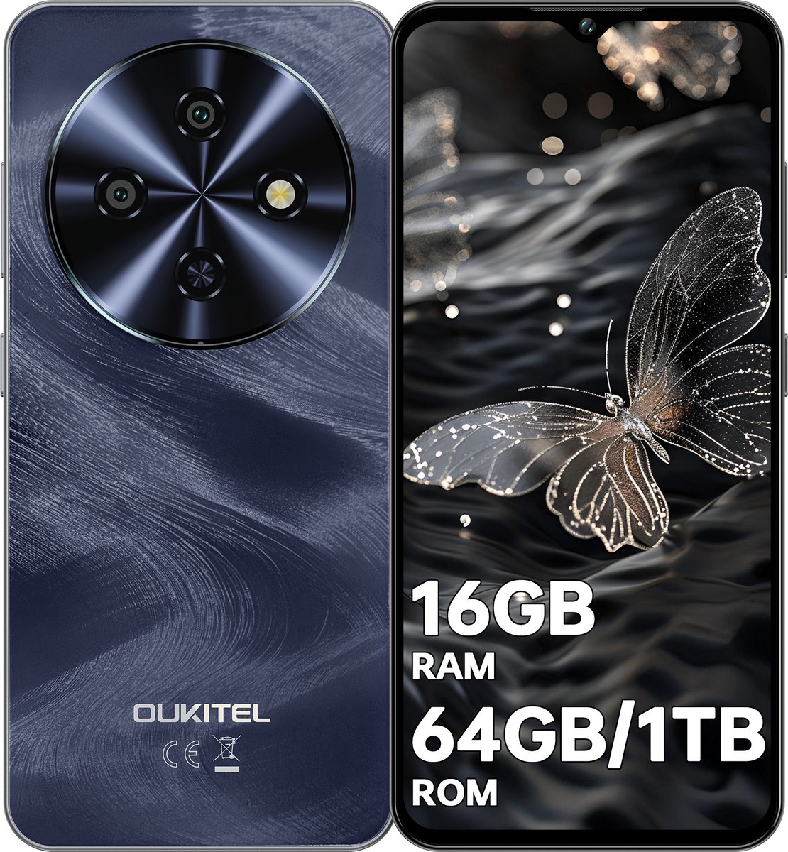 OUKITEL C5 Smartphone-16GB RAM-64GB ROM-6.52 inch HD-5000mAh-Android14-4G