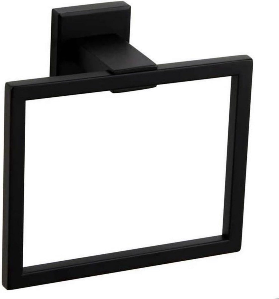Handdoekring Badkamer - Handdoekenrek Toilet - Handdoeken Ophangen - Platte Handdoekhouder - 16 x 6 x 13 cm - Mat Zwart