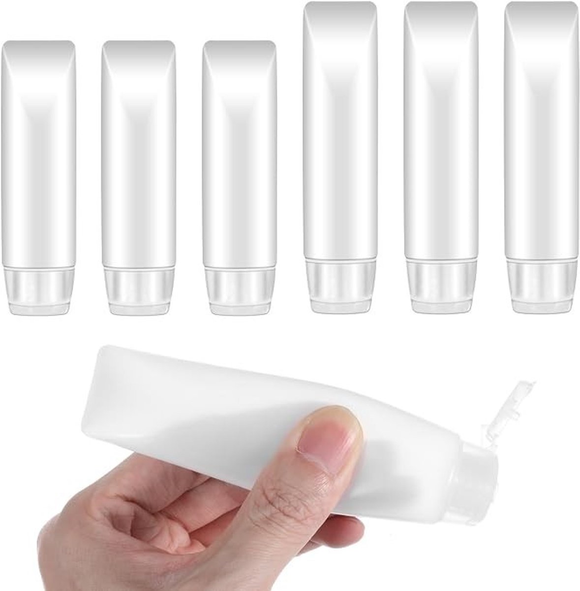PolkaHome 6 stuks reisflessen 30 ml & 50 ml navulbare knijpflacons