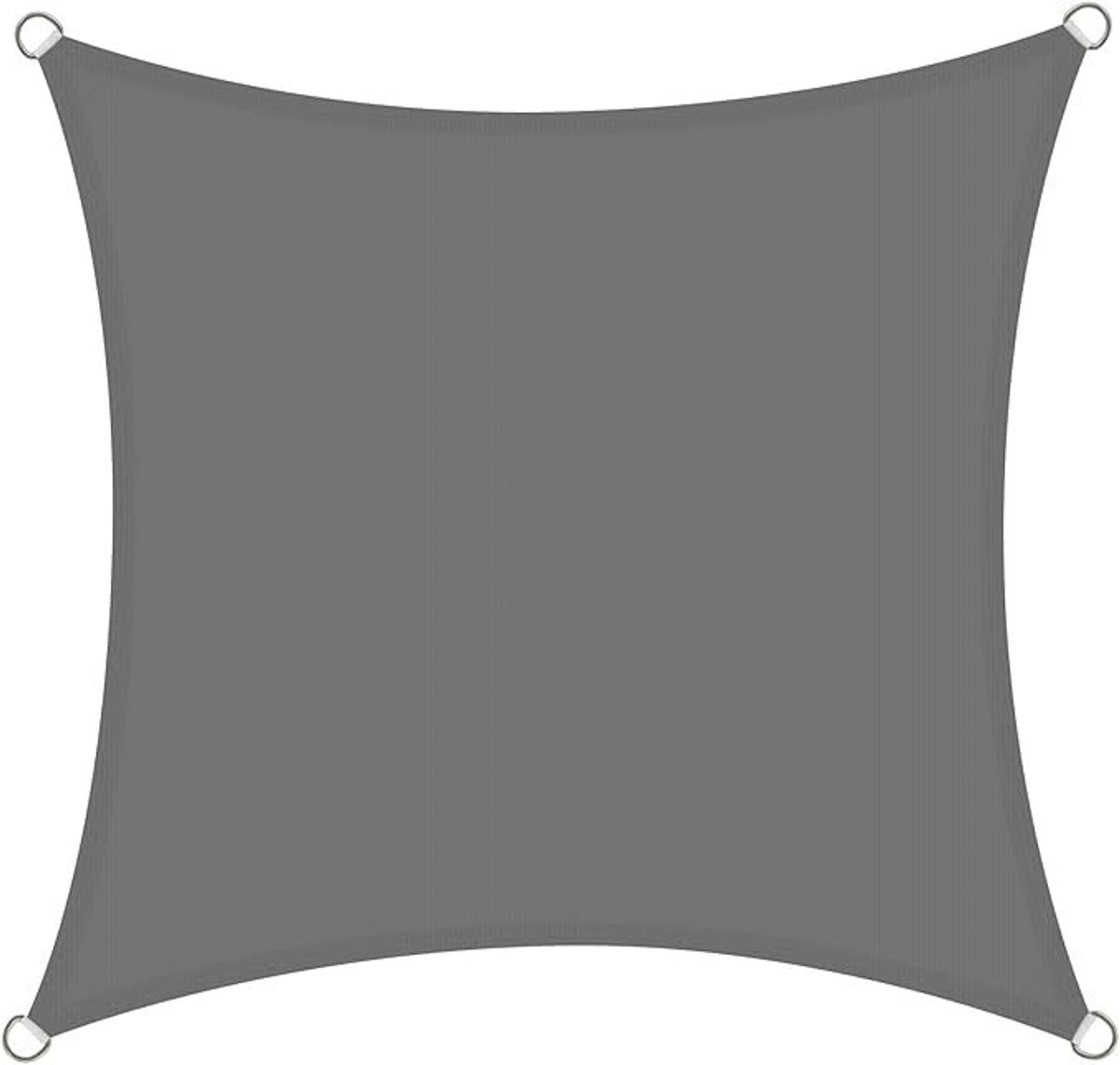 PolkaHome Zonnezeil Vierkant 3x3 m Waterdicht, Schaduwdoek met 98% UV-Bescherming voor Tuin en Terras, Grijs