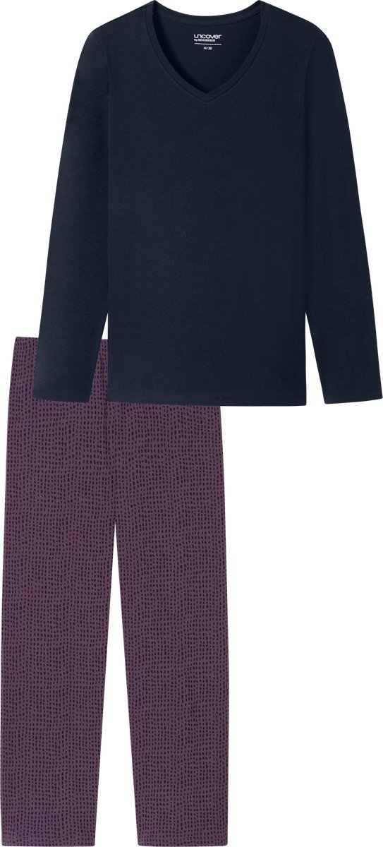 Uncover by Schiesser Lange pyjama - Dames Pyjamaset - nachtblauw
