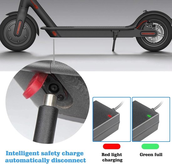 Oplader voor elektrische fietsen - inclusief 6 adapters - universele 42V 2A lader - maximaal vermogen 84W - geschikt voor loopfietsen, driftdriewielers, elektrische scooters, enz. van Merkloos — afbeelding 5