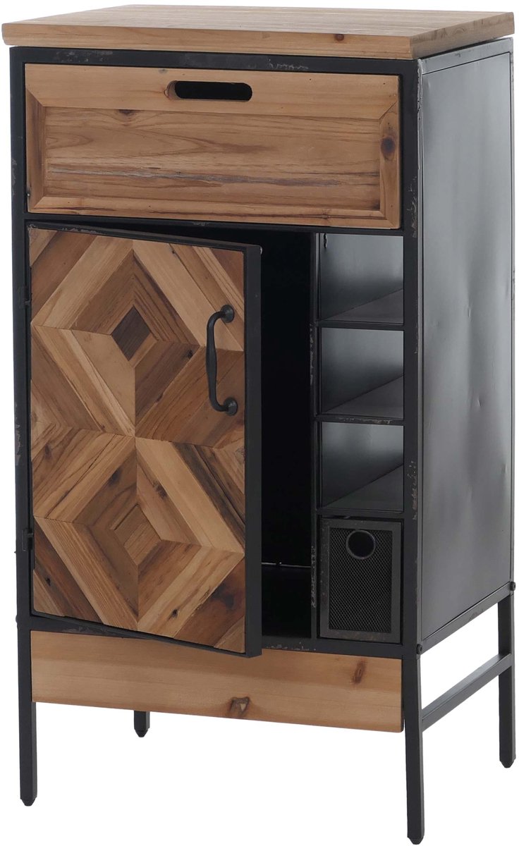 Apothekerskast MCW-Q77, kast met lades en opbergvakken, industrial vintage/shabby, hout en metaal, 85x45x35 cm