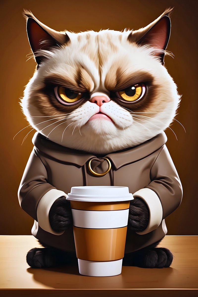 Boze Kat Poster - Katten - Kinder - Kinderkamer - Dieren - Humor - Cartoon - posters - formaat 70x100cm - Wanddecoratie - L1286MT