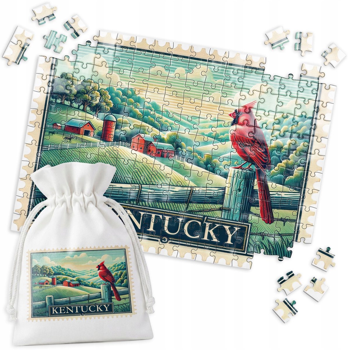 Traditionele Puzzel 192 Stukjes - Kentucky Vogel Stempel