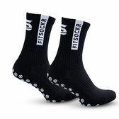 FitSockr Chaussettes Antidérapantes Football 2 Paires - Chaussettes de Sport - Grip socks - Chaussettes de Foot - Chaussettes Padel - Chaussettes Antidérapantes Homme/Femme/Enfant - One - Noir - Taille 38-43