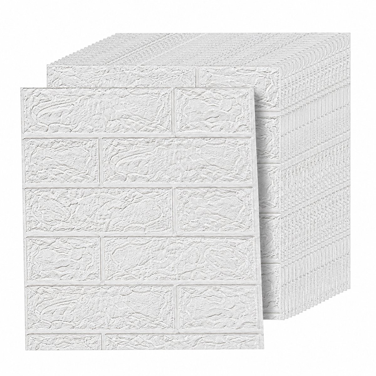 3D Zelfklevende Wandpanelen - Panelen - Baksteenlook - PE Schuim - 35x38,5 cm - Voor Woonkamer, Slaapkamer en TV-muur - Wit - 20 stuks