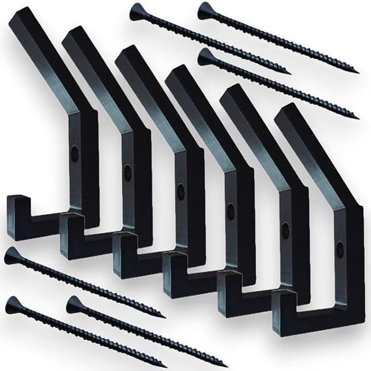 PolkaHome 6 stuks kapstokhaken voor akoestische panelen - zwarte wandhaken voor garderobe en decoratie