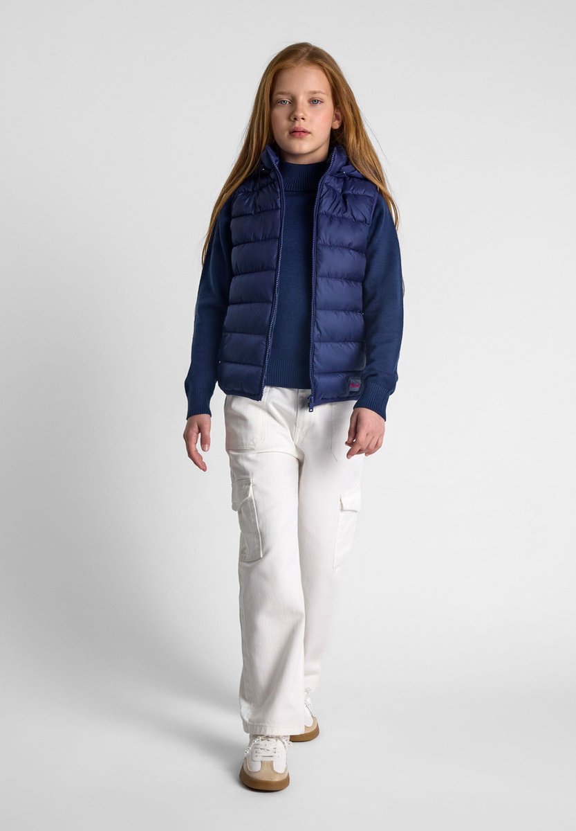 Minoti gewatteerde bodywarmer meisjes - met afneembare capuchon