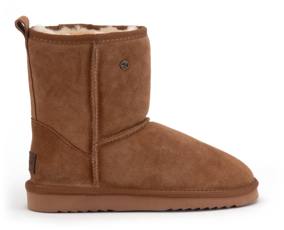 Warmbat Kangaroo Suede boot Dames Laarzen - Cognac