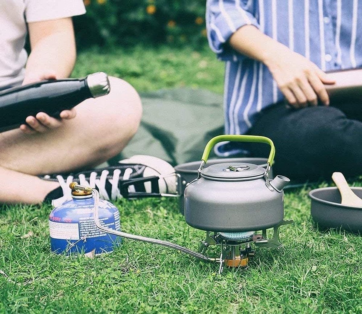 Kleine Opvouwbare Campingkachel met Sterke Vuurkracht en Piezo-ontsteking voor Buitenactiviteiten en Koken