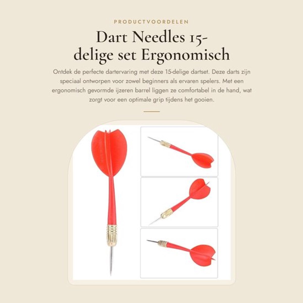 Dailygoods- Dartpijlen Set 15 Stuks - Ergonomische Grip - Hoge