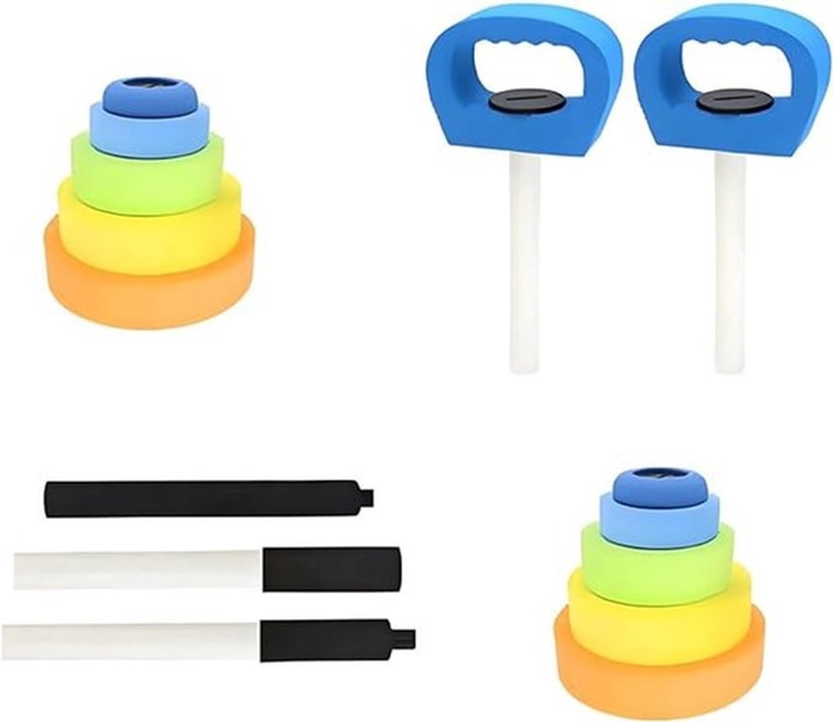 Deze veilige drijvende dumbbells zijn ontworpen voor gebruik op waterfitnessapparatuur. Dankzij het verstelbare gewicht kunnen ze worden gebruikt tijdens het zwemmen en voor thuistrainingen van jonge kinderen.