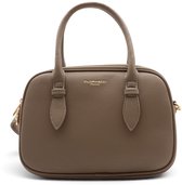 Flora&Co - LOLA - zacht generfd kunstleer - handtas/dames tas - met lange instelbare draagriem - 3 vakken met ritssluiting - taupe