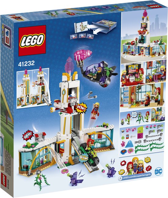 Achterkant van de LEGO DC Super Hero Girls Superheldenschool 8-12 verpakking.