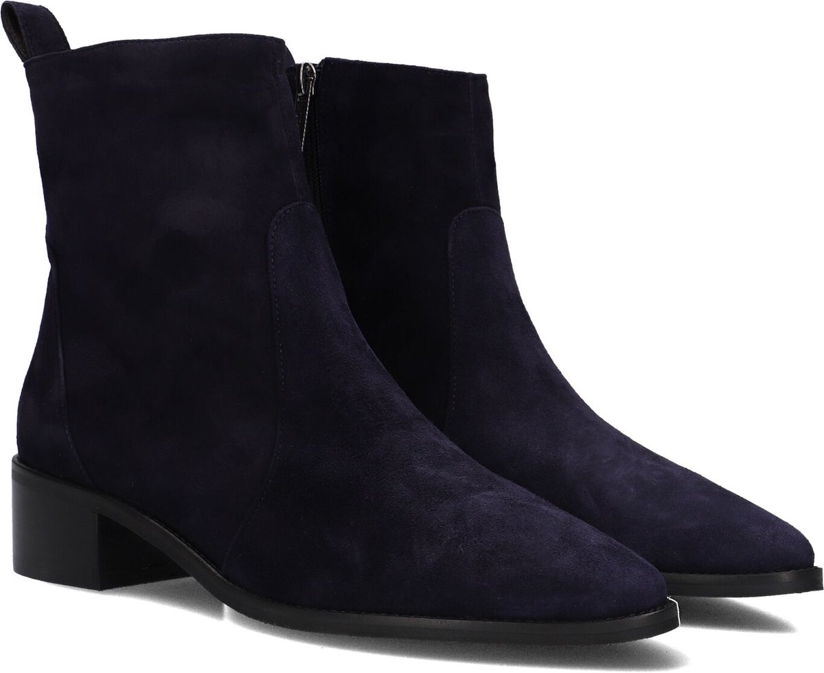 Notre-V 11038 Enkellaarsjes - Enkelboots met rits - Dames - Donkerblauw - Maat 38