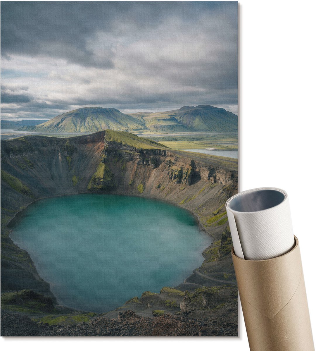 Coloray Polycanvas Wandposter - Turkoois Meer, Fotografie - A4 - Turkoois Illustratie - Rechthoek - Wandkunstwerk - Woonkamer, Slaapkamer, Kantoor - Klassiek