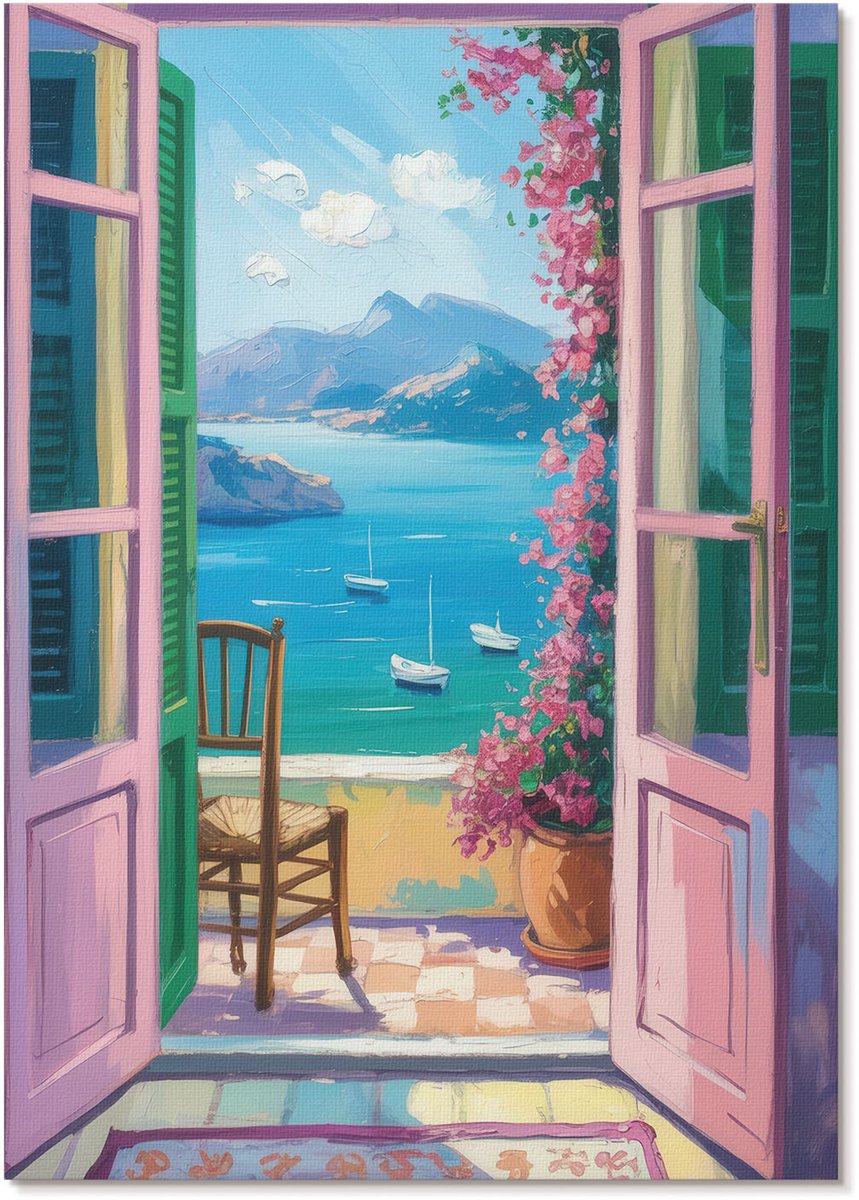Tulup Polycanvas Poster - Bosvruchten, Groente - A2 - Geel Kunst - Rechthoek - Canvasposter - Slaapkamer - Klassiek