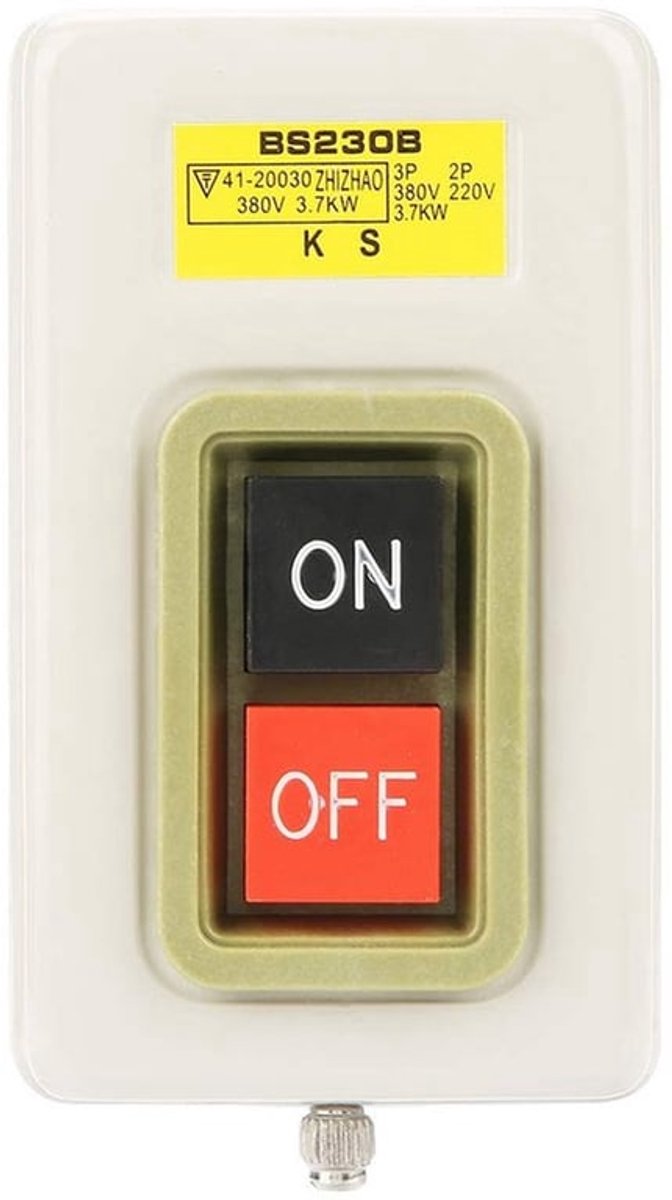 - 3P AC 380V Motor Aan Uit Schakelaar - Drukknop Start Stop - Duurzaam en Betrouwbaar - Eenvoudig te Bedraden - Ideaal voor Motoren - Gesch...