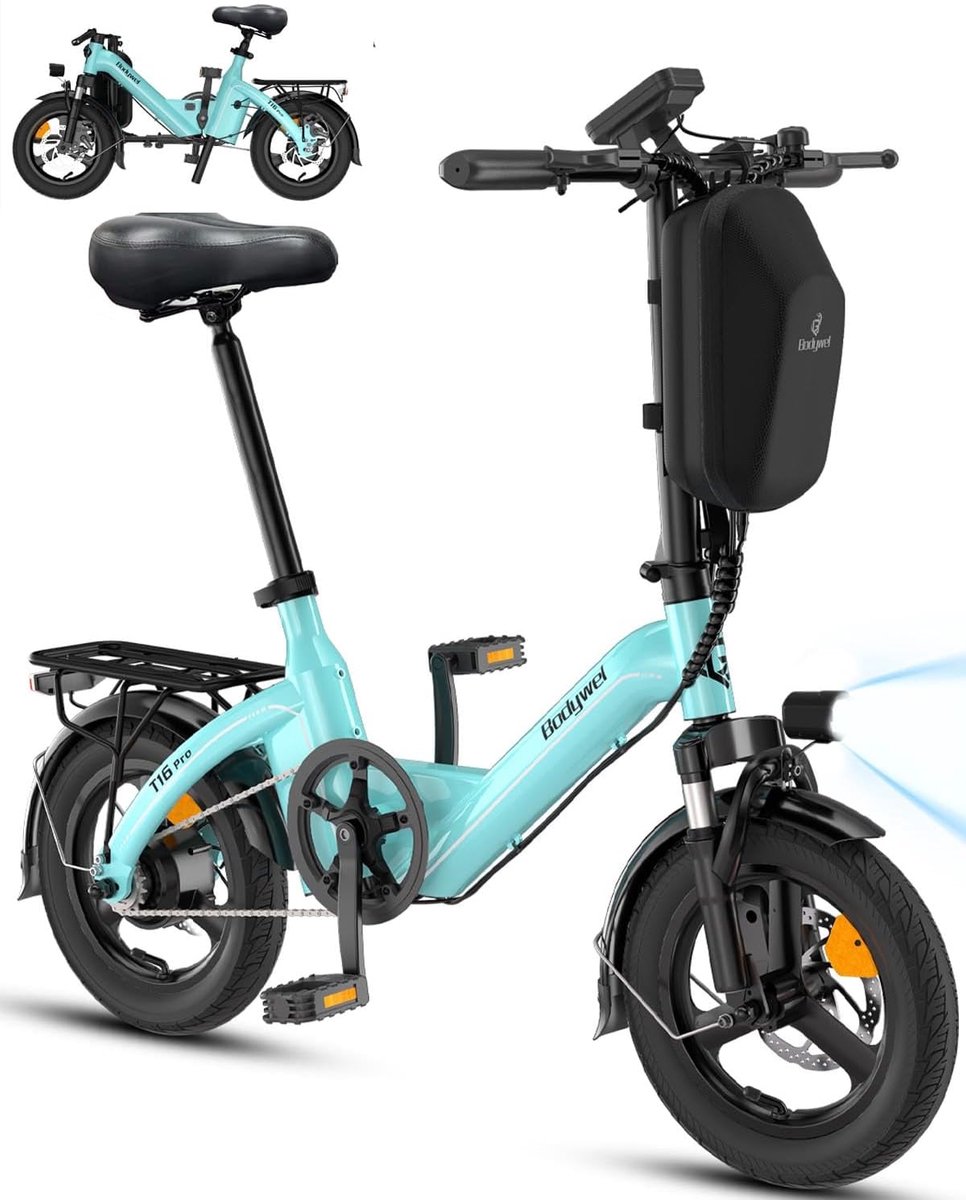 T16Pro - Mini opvouwbare elektrische fiets - 36V10Ah - 45 kilometer levensduur batterij - 250W motor - Stad pendelen elektrische fiets
