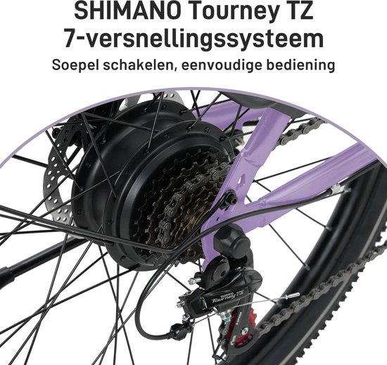 Bekup V1 Elektrische stadsfiets voor woon-werkverkeer - 26 inch - 250W achterwielmotor - 45Nm hoog koppel - 522Wh lithium accu - Actieradius tot 75 km - Lage instap frame - Schijfremmen - LCD-display - Geveerde zadelpen - Avondroze — afbeelding 5