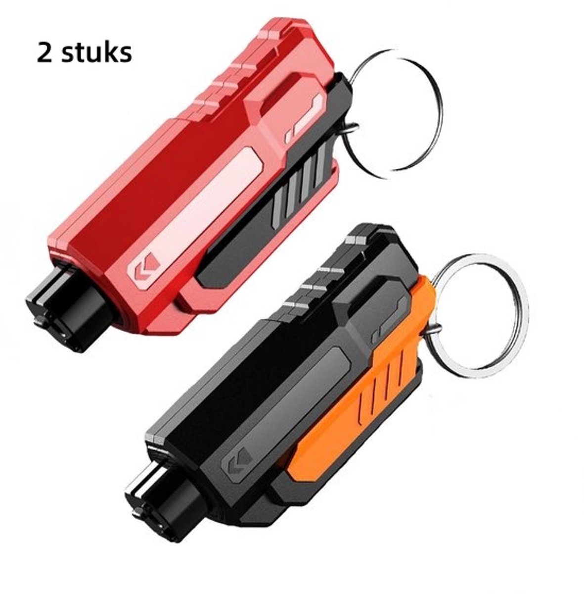 2 stuks - Veiligheidshamer - 2-in-1 Veiligheidshamer en Veiligheidsgordelsnijder - Ramenbreker - Noodshamer - Autohamer - Noodsuitgangsgereedschap - Veiligheidsgordelsnijder - Zwart + Rood