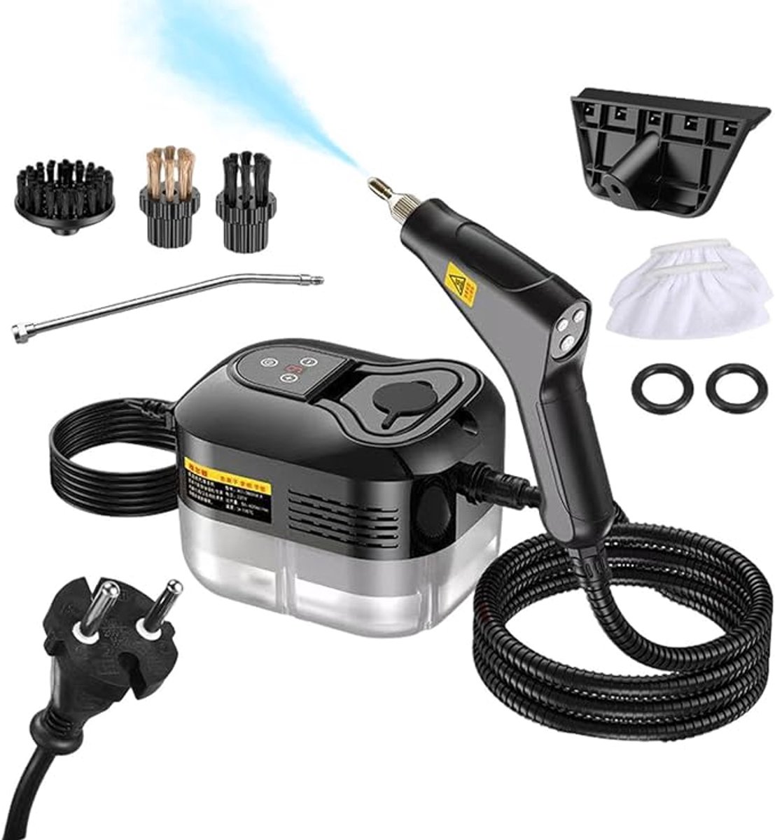 Stoomreiniger - 2500 W, krachtig, hoge temperatuur, draagbaar, stoomreiniger, voor meubels, , vloeren, details, commerciële keuken en badkamer