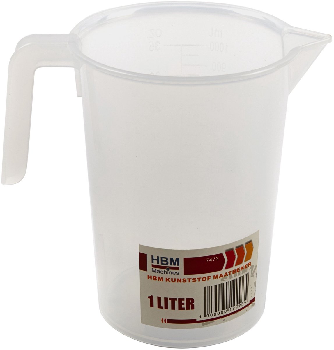 HBM Kunststof Maatbeker 1 Liter, Milliliter & oz, Ø120 mm