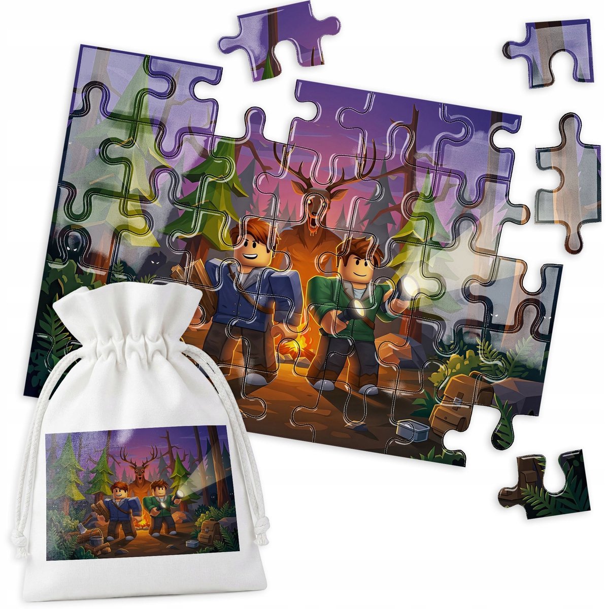 Houten Puzzel 35 Stukjes - Bosdier & Uil - Leerzaam Speelgoed