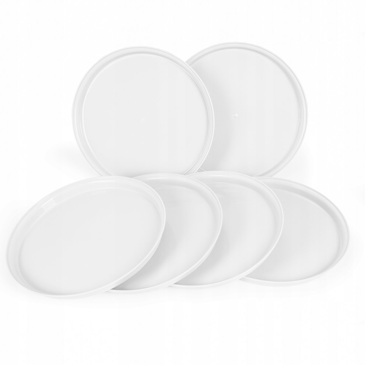Set van 6 Witte Plastic Kampeertafelborden - Herbruikbaar