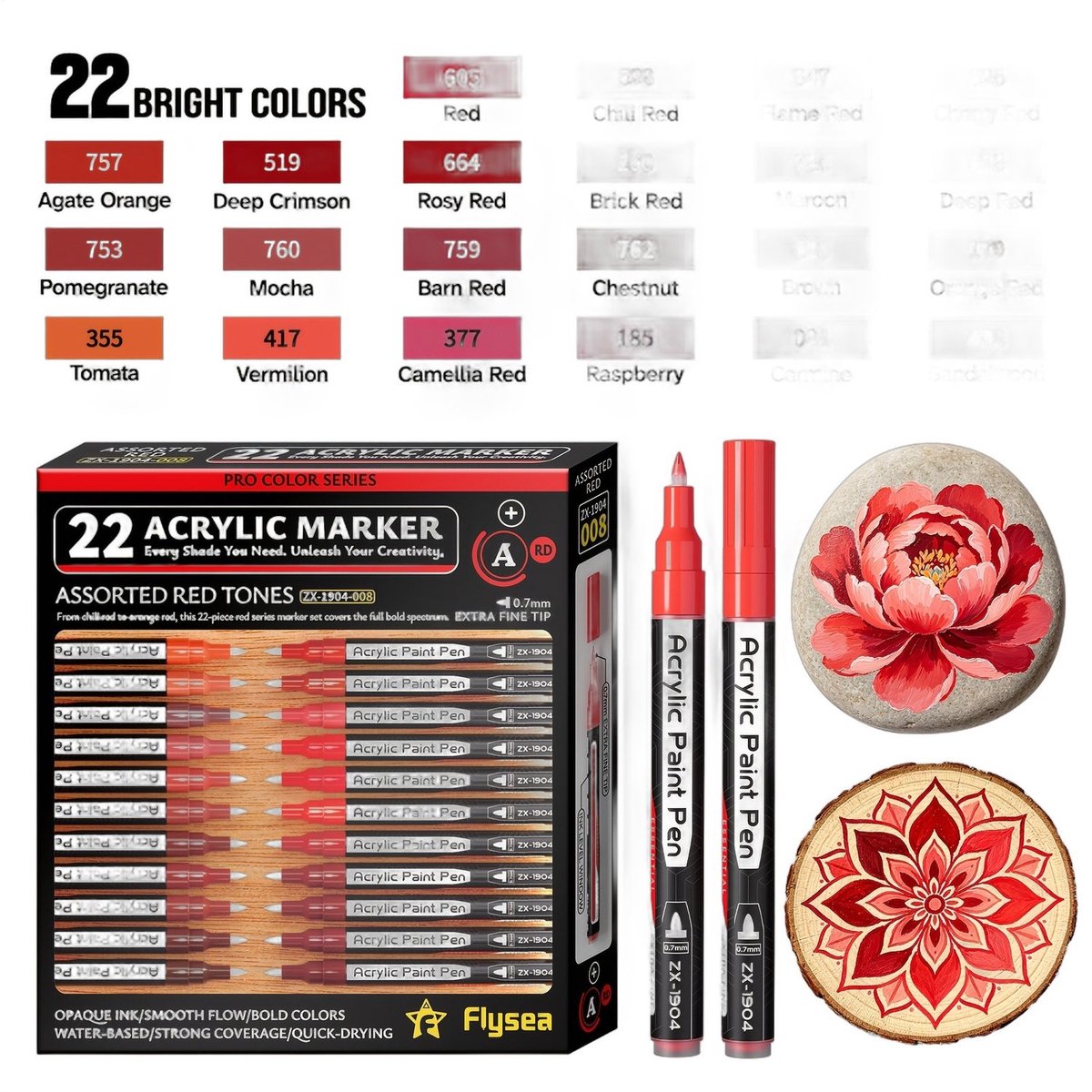 Currero Aquamarkers - Twinmarkers - Brushpennen - Stiften - Markeerstiften Op Waterbasis - Dual Tip - Tekenen En Kleuren - Rood