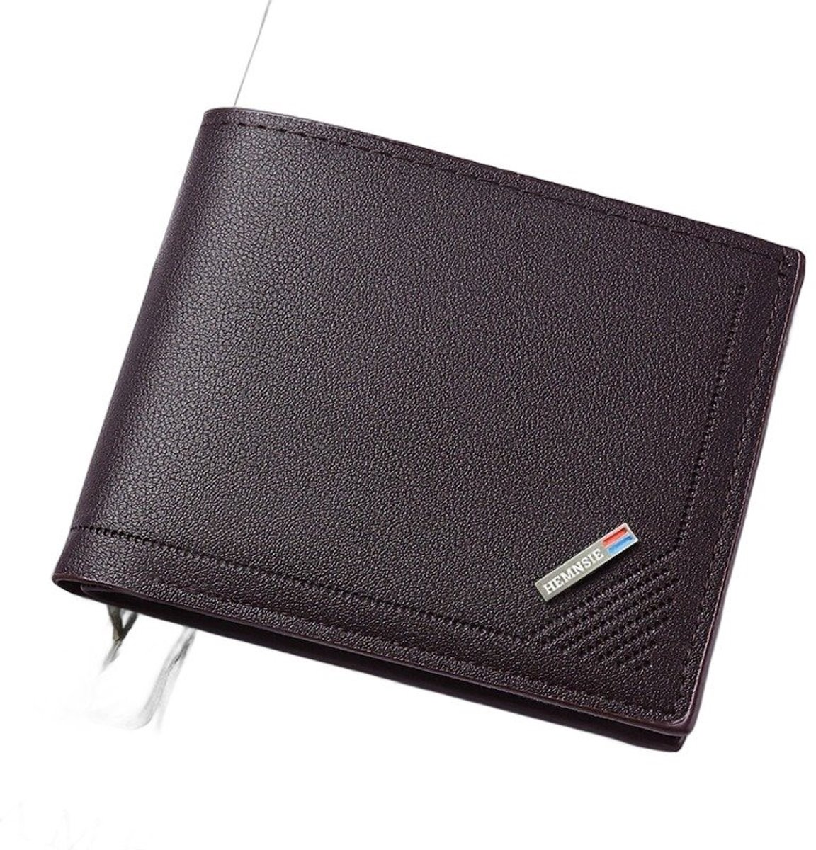 Currero Portomonee - Portemonnee Dames & Heren - RFID Anti Skim - Pasjeshouder - Klein Model - Met Rits - Kunstleer - Donkerbruin