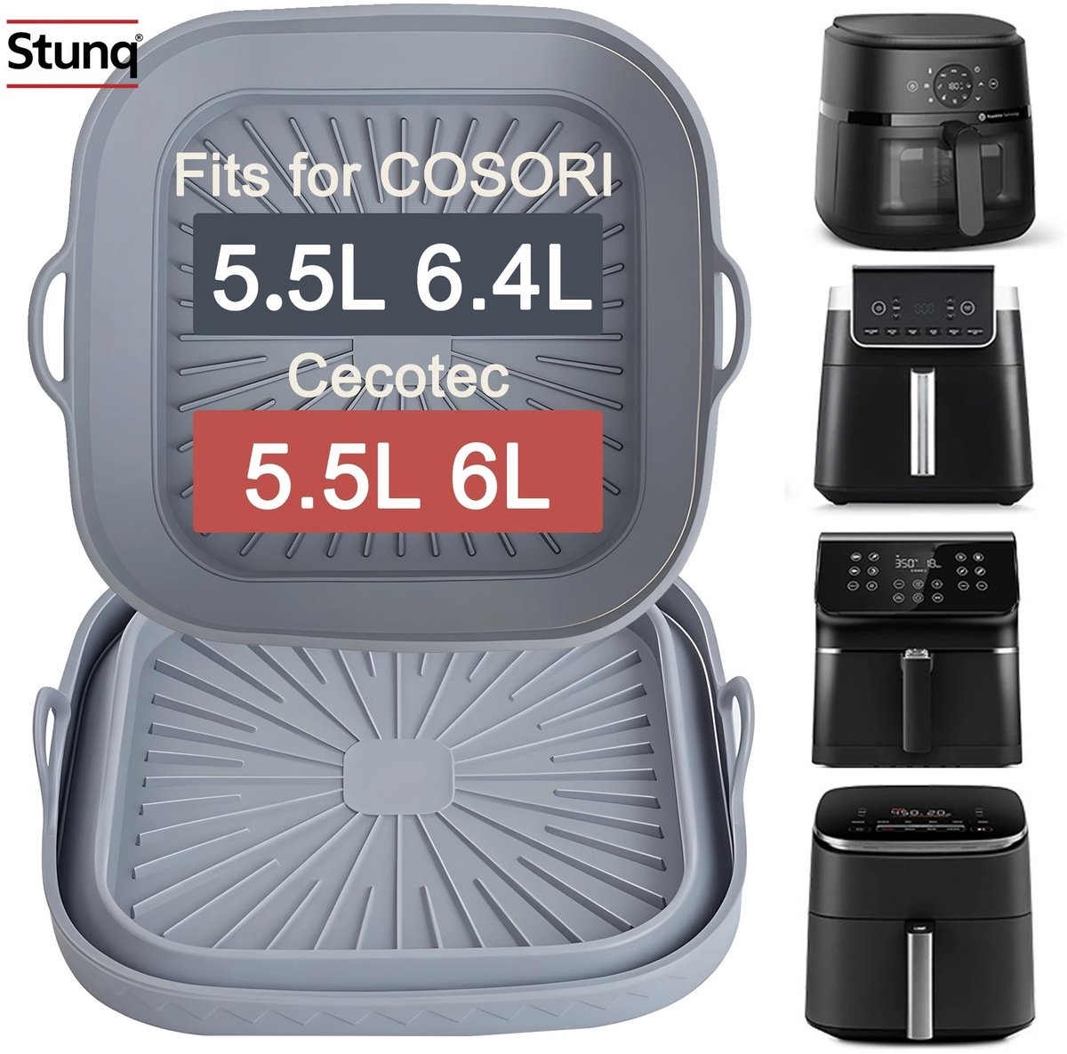 Stunq® Siliconen Luchtfriteusevorm 23 cm – Herbruikbare Bakvorm voor Airfryer