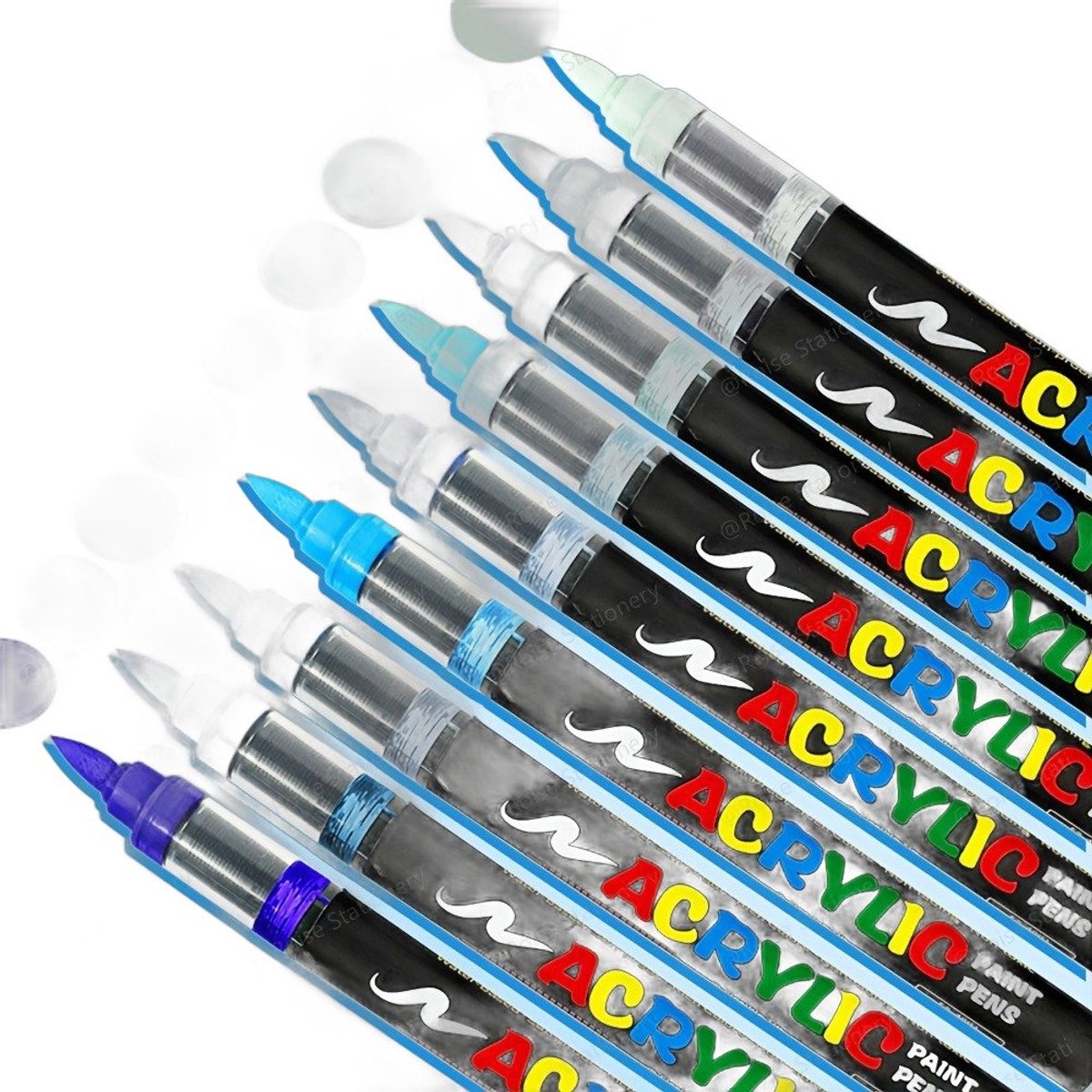 Currero Aquamarkers - Twinmarkers - Brushpennen - Stiften - Markeerstiften Op Waterbasis - Dual Tip - Tekenen En Kleuren - 9-Delig Blauw