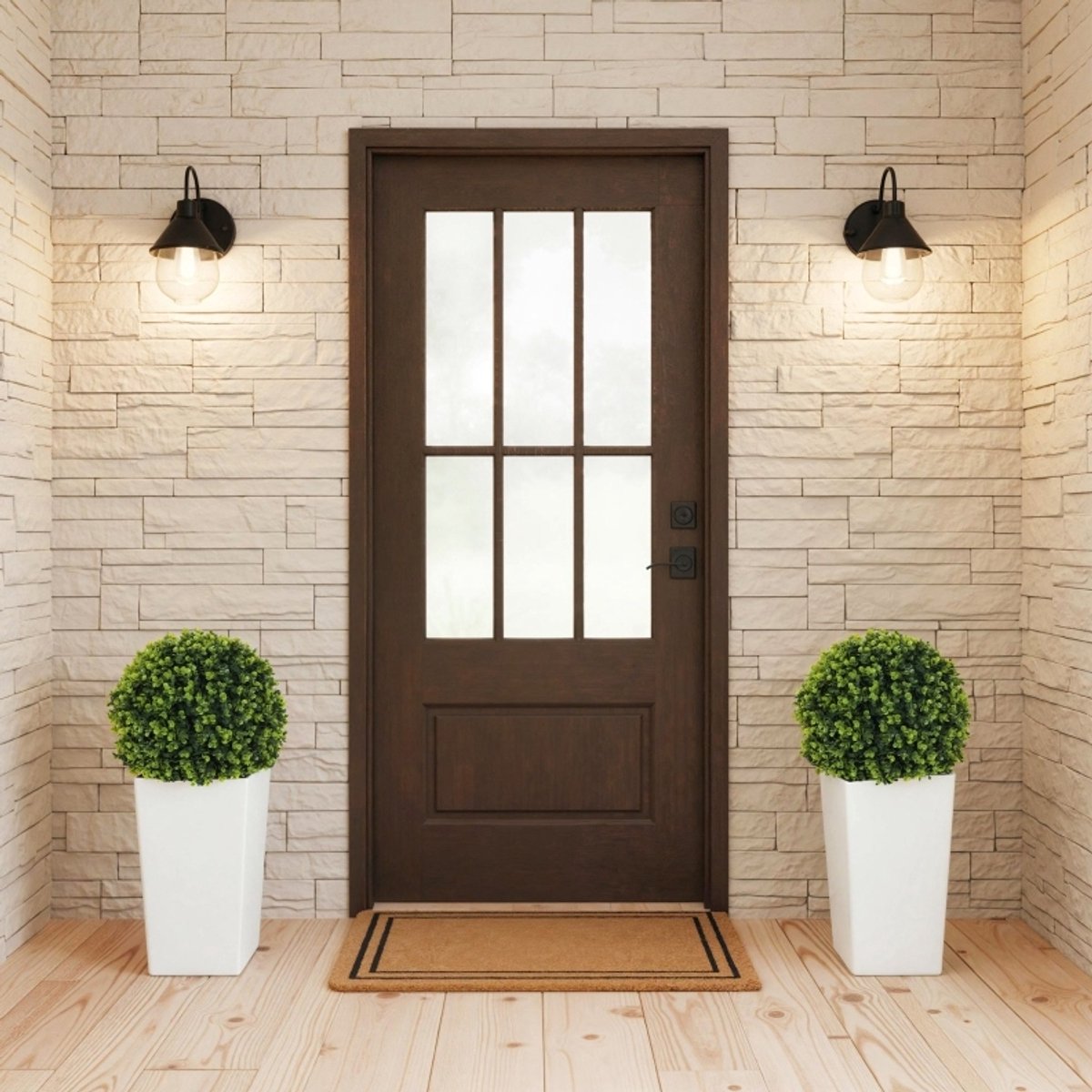 MODFU-Kunstplant-Eucalyptus-Uv-Bescherming-2 Stuks-Met Pot-Groen-65 Cm