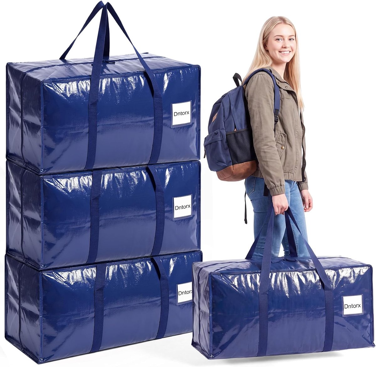 Opbergdozen - Set van 4 - 90 liter - Blauw