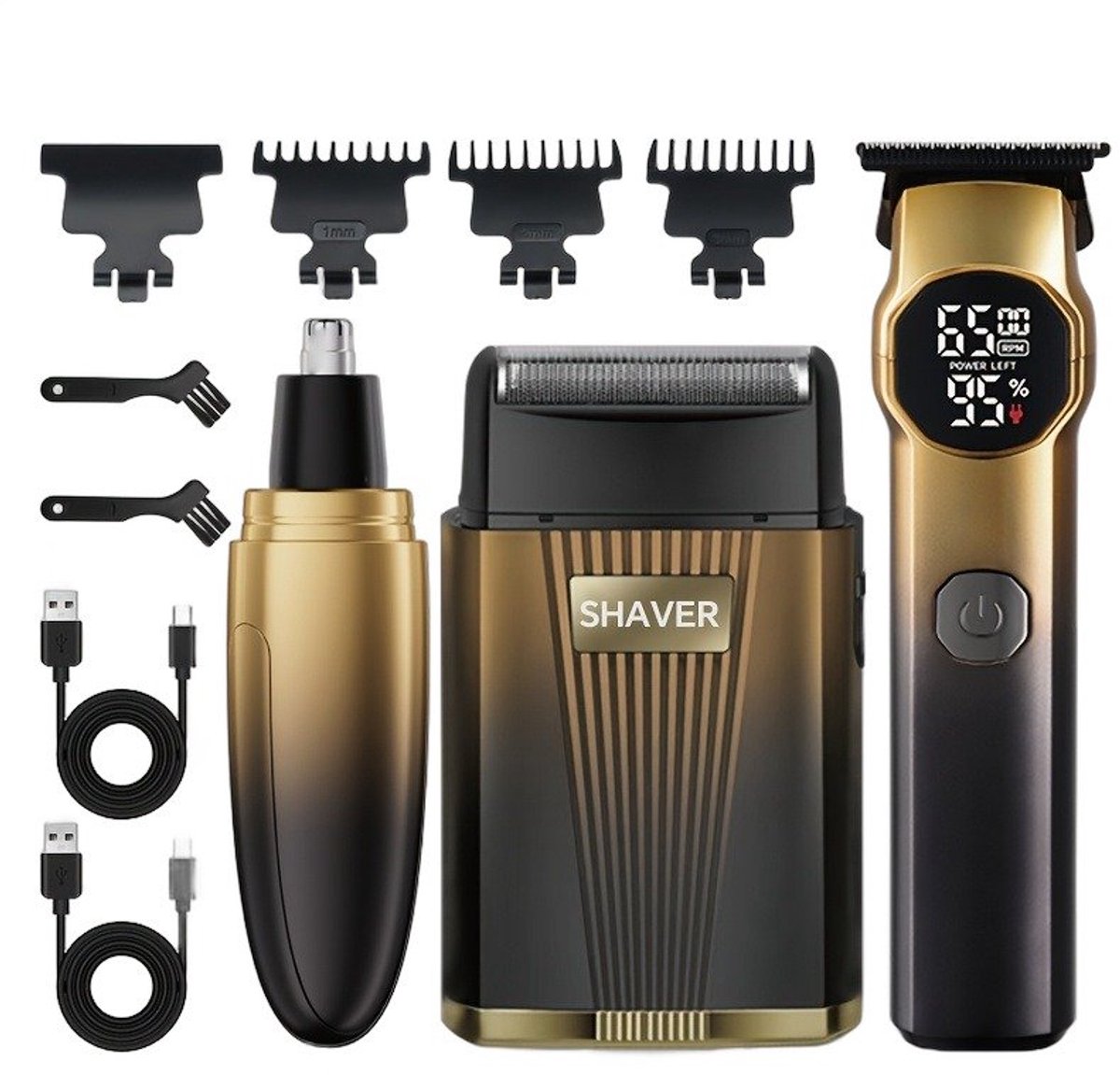 Currero Foil Shaver - Scheerapparaat Mannen - Hoofd Scheerapparaat - Head Shaver - Tondeuse met Trimmer - Lichaam en Baard - Oplaadbaar