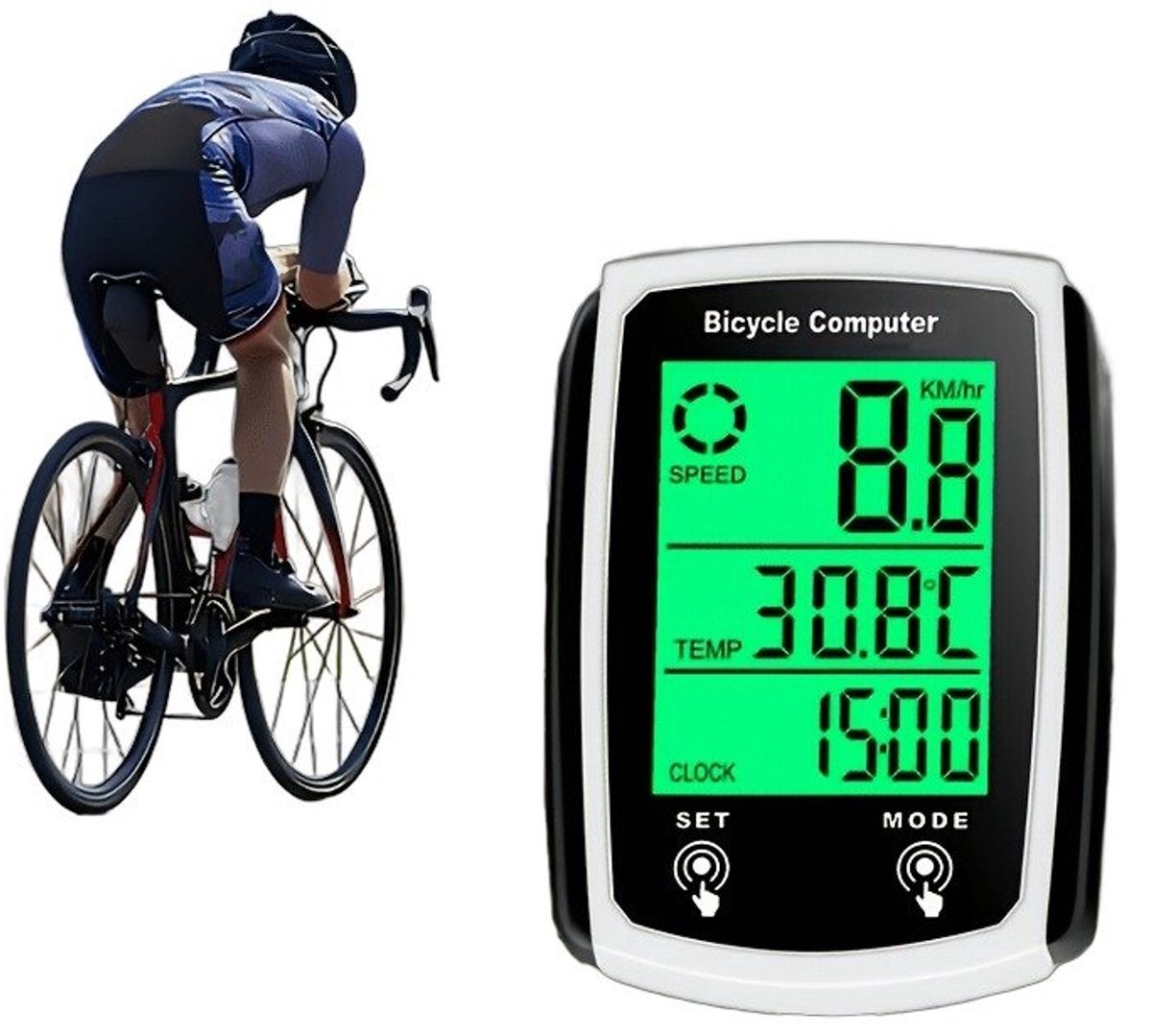 Currero Fatbike Scherm - LCD Display - Schermpje - E-Bike Accessoires - Elektrische Fiets - Dashboard - Snelheidsmeter - Kinderen & Volwassenen - Wit