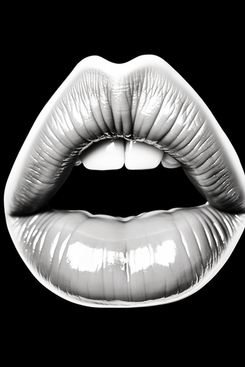 Pop Poster - Mond - Zwart Wit - Pop Art Lips - Lips Sticker - Woonkamer Decoratie - Wanddecoratie - posters - formaat 70x100cm - L830YR