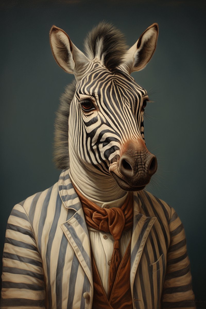 Zebra Poster - Zebra Abstract - Zebra in Pak - Dieren - Woondecoratie - posters - formaat 70x100cm - L601DZ