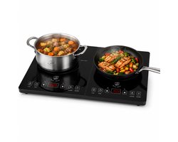 inductie kookplaat vrijstaand 3500W – Dubbele Kookplaat 2 Pitten – Touchbediening – Zwart – Royal Swiss®